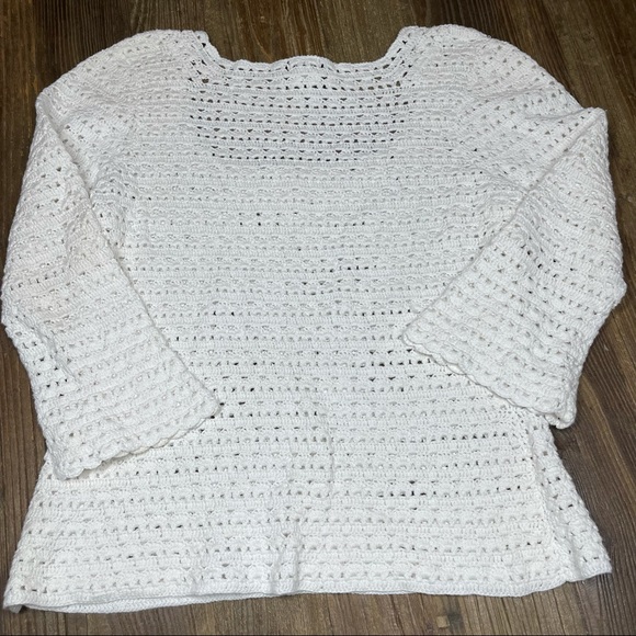 Gap Crochet Sweater Pullover Boho Festival Size L - Picture 8 of 10